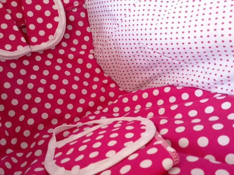 MaxiCosi cover, pink, white dots, MaxiCosi 53