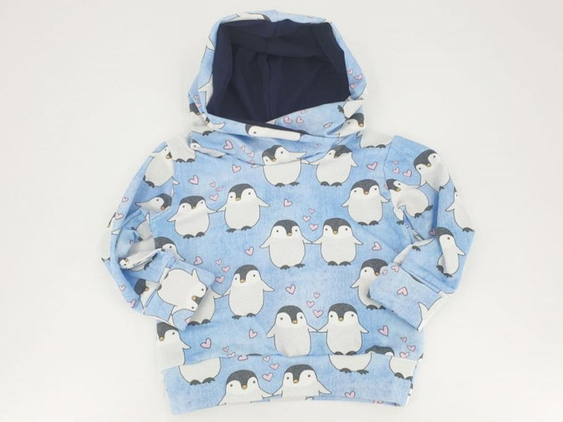 Kapuzenpullover Baby Kind ab 44-122 kurz oder langarm Pinguine 306 von Atelier MiaMia