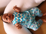 Atelier MiaMia onesie short and long also as a baby set blue kitten 8
