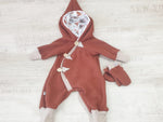 Atelier MiaMia - Walk - overall baby child from 50 to 110 designer overall brown foxes --Walk W6