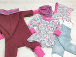 Atelier MiaMia - Walk - Overall Baby Child from 50 to 110 Designer Walkoverall Brown Purple Stripes --Walk W7